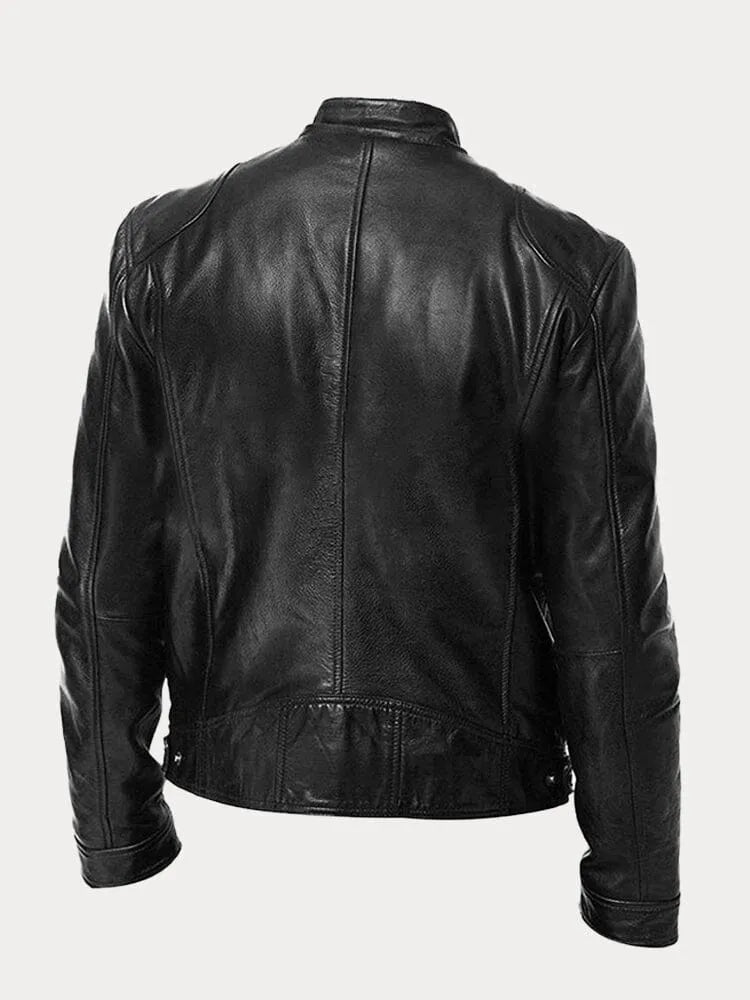 Leather Jacket | Zip-Up | Regular Fit | Biker Jacket | Men's Leather Jacket -Men’s Leather Jacket-Chaps London-Chaps London