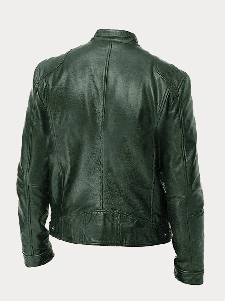 Leather Jacket | Zip-Up | Regular Fit | Biker Jacket | Men's Leather Jacket -Men’s Leather Jacket-Chaps London-Chaps London
