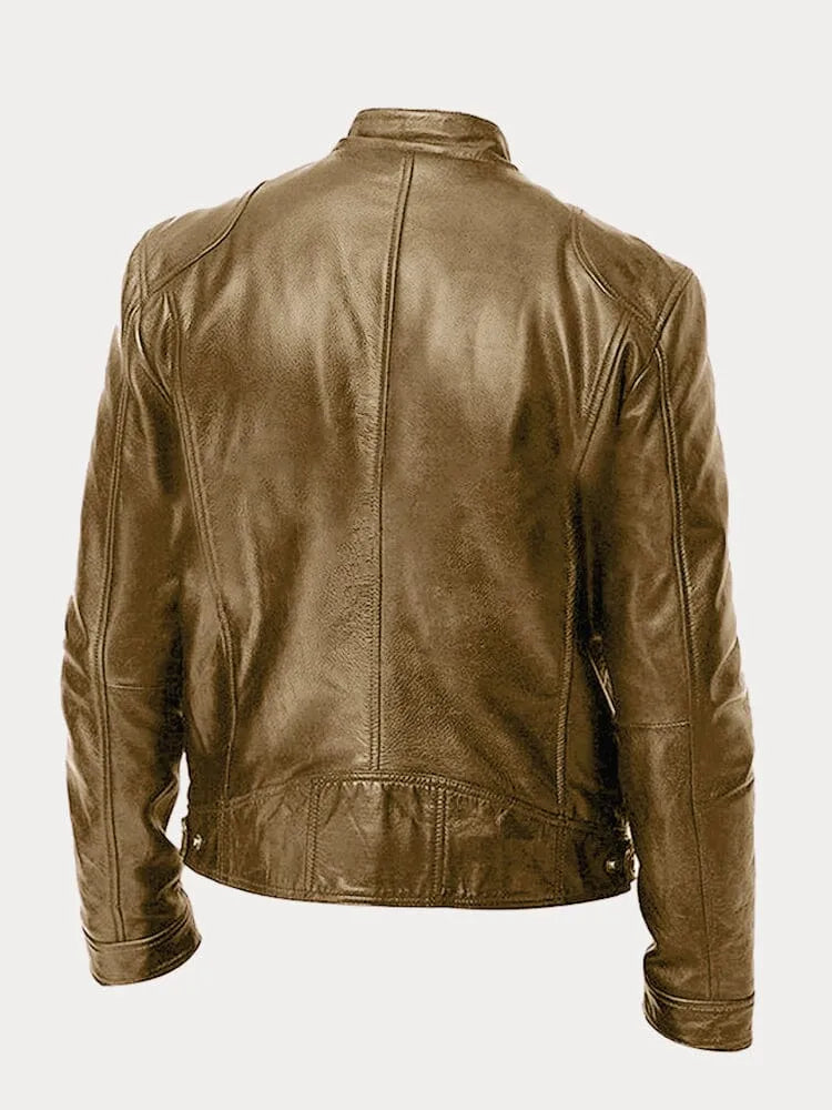 Leather Jacket | Zip-Up | Regular Fit | Biker Jacket | Men's Leather Jacket -Men’s Leather Jacket-Chaps London-Chaps London