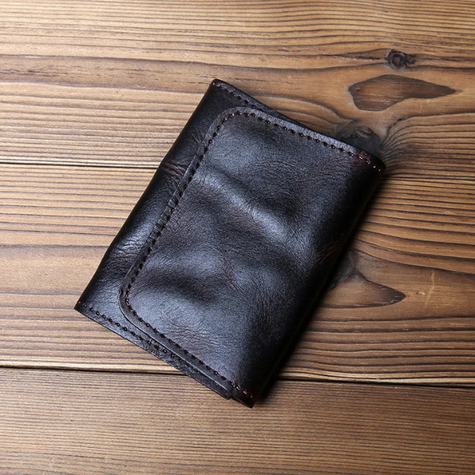 Leather Wallet - Men's Full Grain Tri Fold-Wallet-Chaps London-Black-Chaps London
