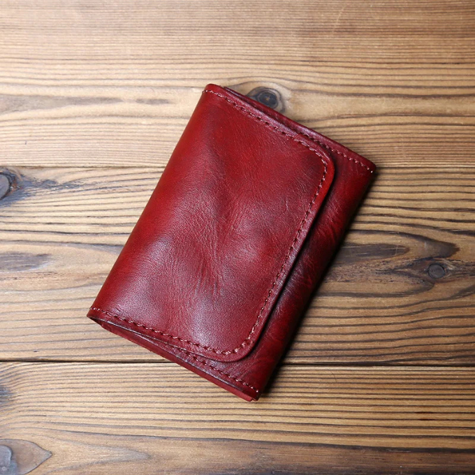 Leather Wallet - Men's Full Grain Tri Fold-Wallet-Chaps London-Burgundy-Chaps London