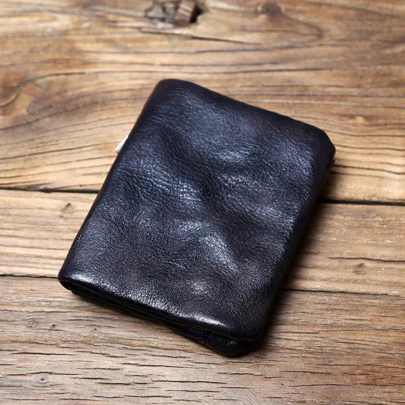 Leather Wallet - Men's Rustic Handmade Card Slots-Wallet-Chaps London-Black-Chaps London