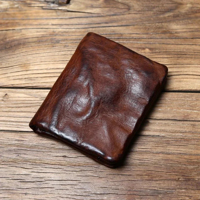 Leather Wallet - Men's Rustic Handmade Card Slots-Wallet-Chaps London-Brown-Chaps London