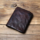 Leather Wallet - Men's Rustic Handmade Card Slots-Wallet-Chaps London-Dark Brown-Chaps London