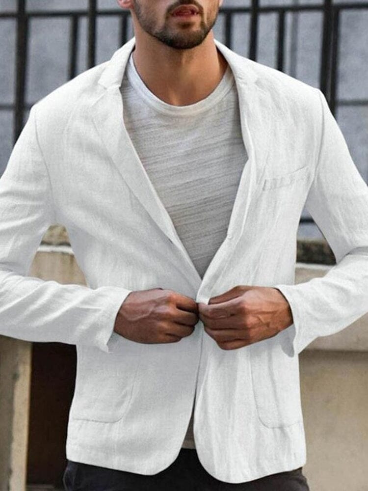 Linen Blazer - Men's Lightweight Single Breasted Cotton Blazer Jacket-Chaps London-Chaps London