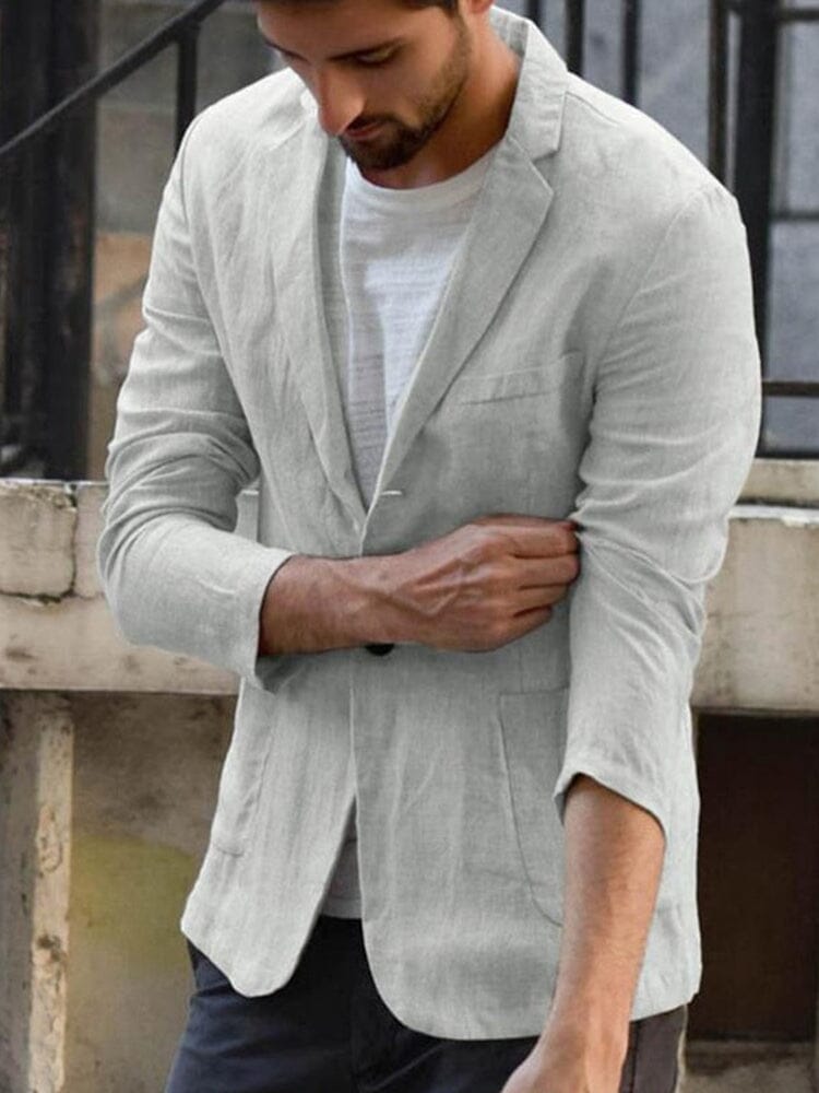 Linen Blazer - Men's Lightweight Single Breasted Cotton Blazer Jacket-Chaps London-Chaps London