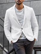 Linen Blazer - Men's Lightweight Single Breasted Cotton Blazer Jacket-Chaps London-Chaps London