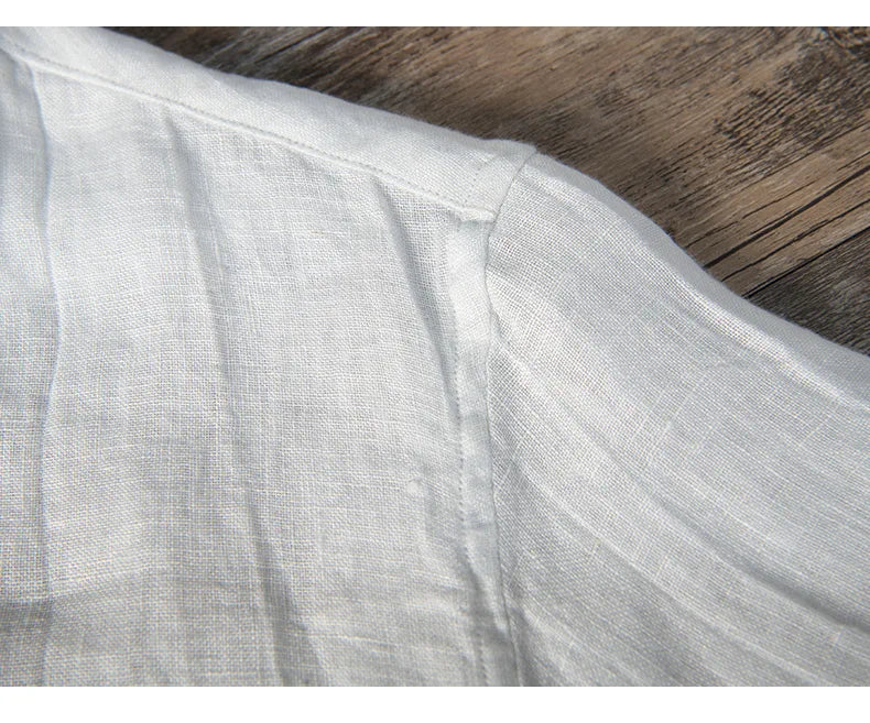 Linen Shirt - Button-Up - Lightweight - Short Sleeve Shirt - Men's Shirts-Shirts-Chaps London-Chaps London