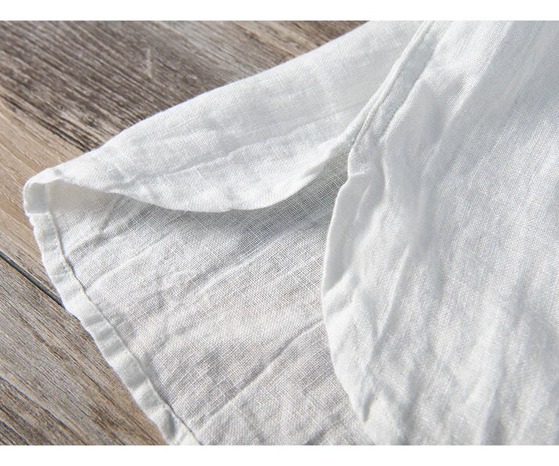 Linen Shirt - Button-Up - Lightweight - Short Sleeve Shirt - Men's Shirts-Shirts-Chaps London-Chaps London