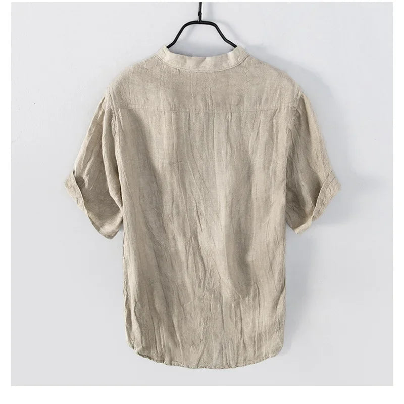 Linen Shirt - Button-Up - Lightweight - Short Sleeve Shirt - Men's Shirts-Shirts-Chaps London-Chaps London