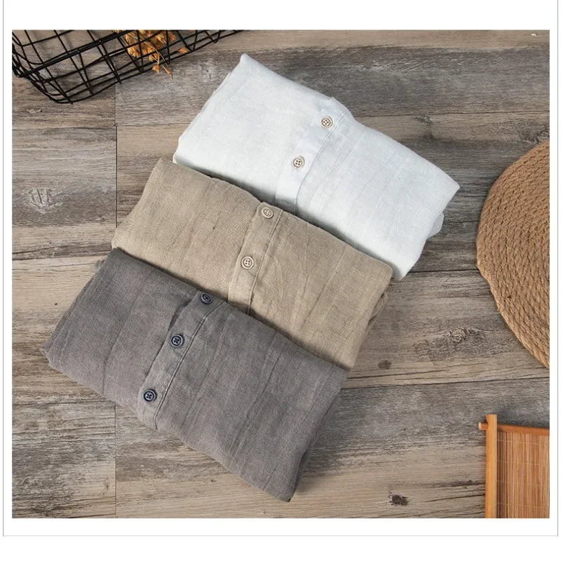 Linen Shirt - Button-Up - Lightweight - Short Sleeve Shirt - Men's Shirts-Shirts-Chaps London-Chaps London