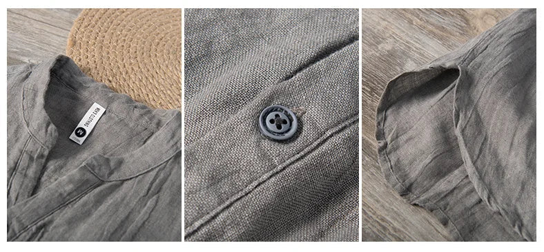 Linen Shirt - Button-Up - Lightweight - Short Sleeve Shirt - Men's Shirts-Shirts-Chaps London-Chaps London