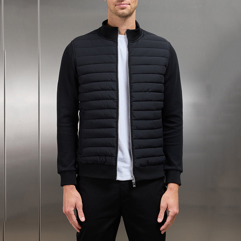 Long Sleeve Gilet | Zip-Up | Padded | Autumn Jacket | Men's Jacket-Men’s summer jacket-Chaps London-Black-M-Chaps London