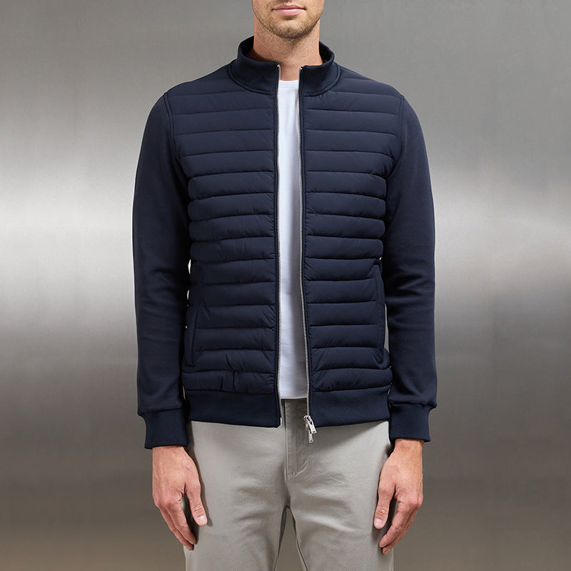 Long Sleeve Gilet | Zip-Up | Padded | Autumn Jacket | Men's Jacket-Men’s summer jacket-Chaps London-Navy Blue-M-Chaps London