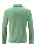Long Sleeve Polo Shirt - Men's Plain Button Neck-Men's Long-Sleeve Polo Shirt-Chaps London-Chaps London