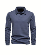 Long Sleeve Polo Shirt - Plain Collared Men's Polo-Men’s Long Sleeve Polo Shirt-Chaps London-Chaps London