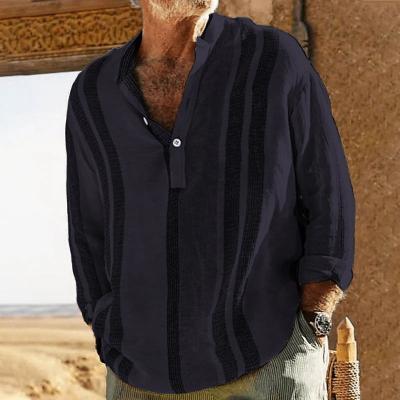 Long Sleeve Shirt | Button-Up | Loose Fit | Casual Shirt | Men's Shirts -Chaps London-Blue-S-Chaps London