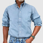 Long Sleeve Shirt - Casual - Collared - Button-Up Shirt - Men's Shirts-Shirts-Chaps London-Sky Blue-S-Chaps London