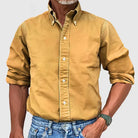 Long Sleeve Shirt - Casual - Collared - Button-Up Shirt - Men's Shirts-Shirts-Chaps London-Yellow-S-Chaps London