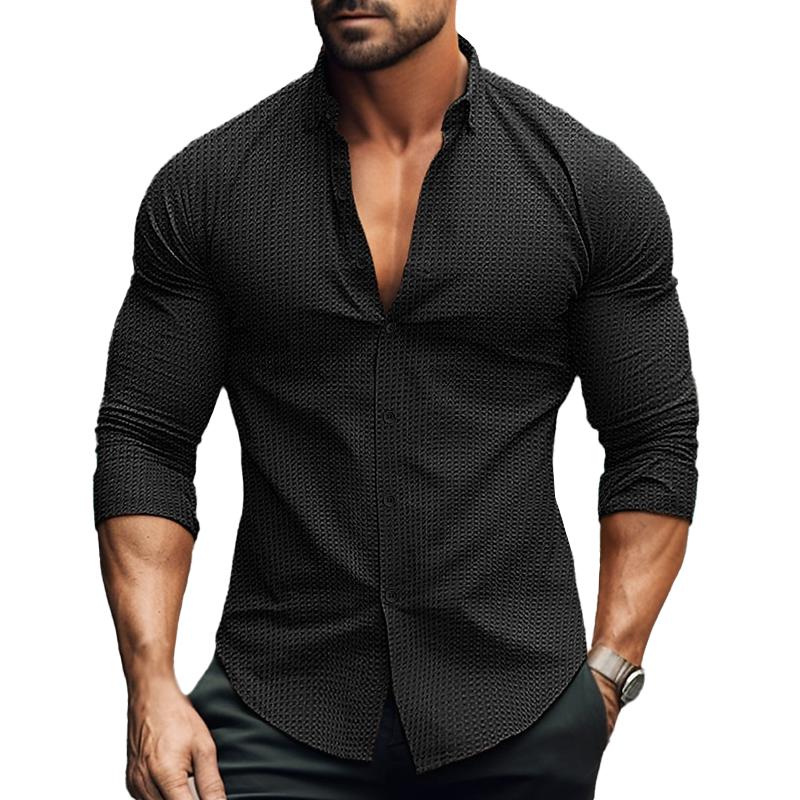 Long Sleeve Shirt - Men's Breathable Collared Button Up-Men's Top-Chaps London-Chaps London