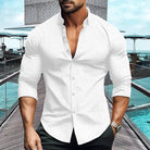 Long Sleeve Shirt - Men's Breathable Collared Button Up-Men's Top-Chaps London-White-S-Chaps London