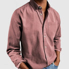 Long Sleeve Shirt - Men's Regular Fit Collared-Shirts-Chaps London-Pink-S-Chaps London
