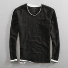 Long Sleeve T-Shirt | Basic | Casual | Long Sleeve Shirts | Men's Clothing-T-Shirts-Chaps London-Black-S-Chaps London