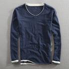 Long Sleeve T-Shirt | Basic | Casual | Long Sleeve Shirts | Men's Clothing-T-Shirts-Chaps London-Navy Blue-S-Chaps London