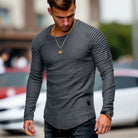 Long Sleeve T-Shirt - Casual - Crew Neck - Sweater - Men's Clothing-T-Shirts-Chaps London-Gray-XS-Chaps London