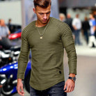 Long Sleeve T-Shirt - Casual - Crew Neck - Sweater - Men's Clothing-T-Shirts-Chaps London-Green-XS-Chaps London