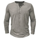 Long Sleeve T-Shirt - Half Buttoned - Pullover - Henley Shirt - Men's Shirt-Shirt heren-Chaps London-Chaps London