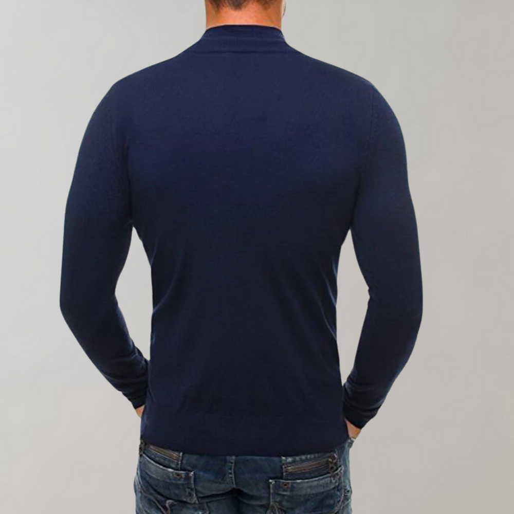 Long Sleeve T-Shirt - Men's Half Zip Slim Fit-T-Shirts-Chaps London-Chaps London