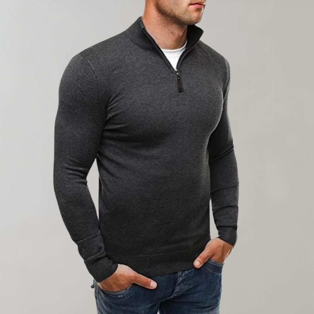 Long Sleeve T-Shirt - Men's Half Zip Slim Fit-T-Shirts-Chaps London-Chaps London