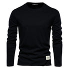 Long Sleeve T-Shirt - Men's Plain Crew Neck-T-shirt man-Chaps London-Black-S-Chaps London