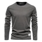 Long Sleeve T-Shirt - Men's Plain Crew Neck-T-shirt man-Chaps London-Dark Gray-S-Chaps London