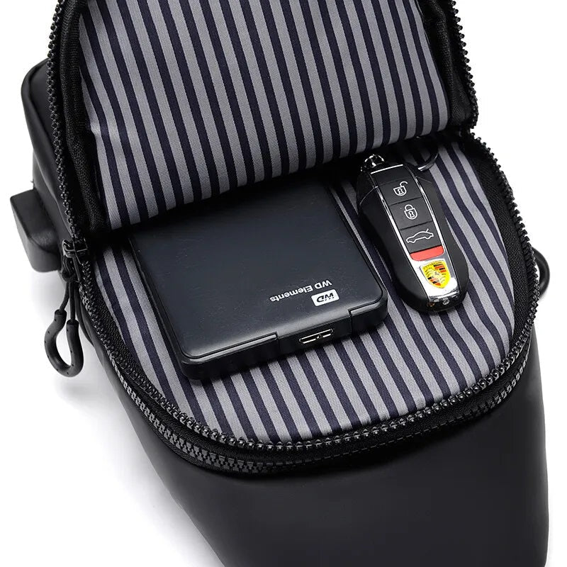 Men's Bag | Charging Port | Adjustable Strap | Waterproof Bag | Crossbody Bag-Shoulder Bag-Chaps London-Chaps London