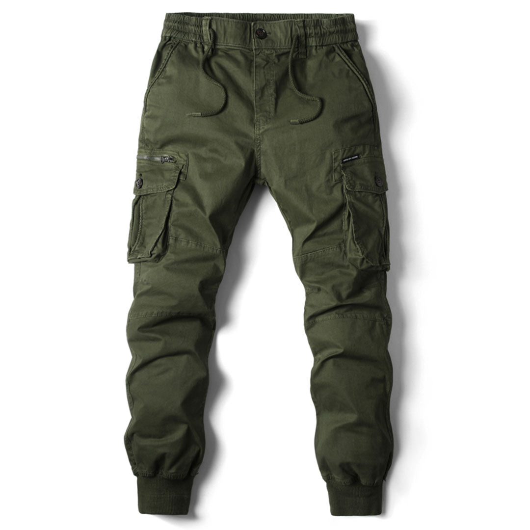 Men's Cargo Joggers | Drawstring | Pockets | Cargo Pants | Men's Pants-Chaps London-Green-29-Chaps London