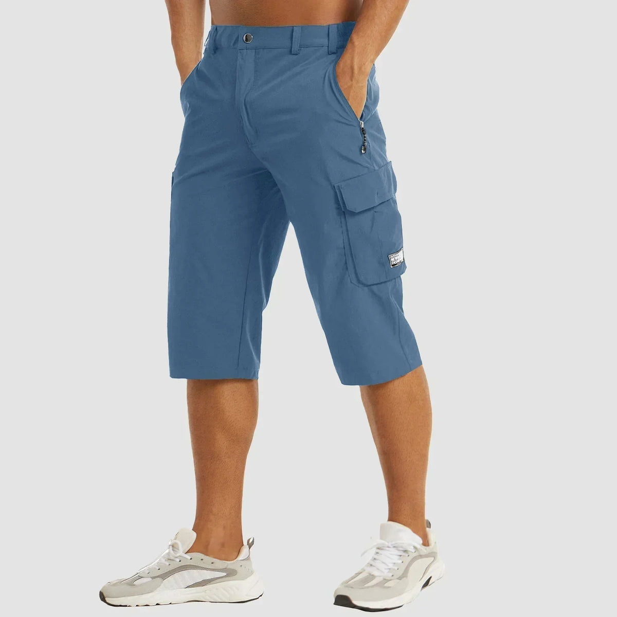 Men's Cargo Pants | Casual | Pockets | Cargo Shorts | Men's Pants-Cargo Shorts-Chaps London-Light Blue-M-Chaps London