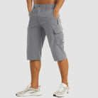 Men's Cargo Pants | Casual | Pockets | Cargo Shorts | Men's Pants-Cargo Shorts-Chaps London-Light Grey-M-Chaps London