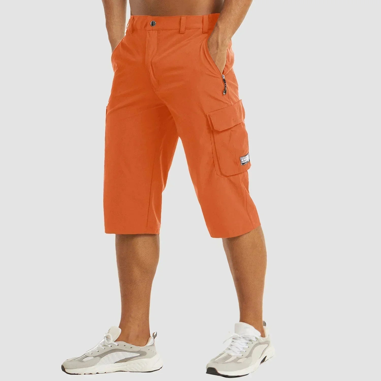Men's Cargo Pants | Casual | Pockets | Cargo Shorts | Men's Pants-Cargo Shorts-Chaps London-Orange-M-Chaps London