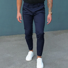 Men's Chinos - Casual Stretchy Slim Fit Chino Pants-Pantalon-Chaps London-Blue-XS-Chaps London