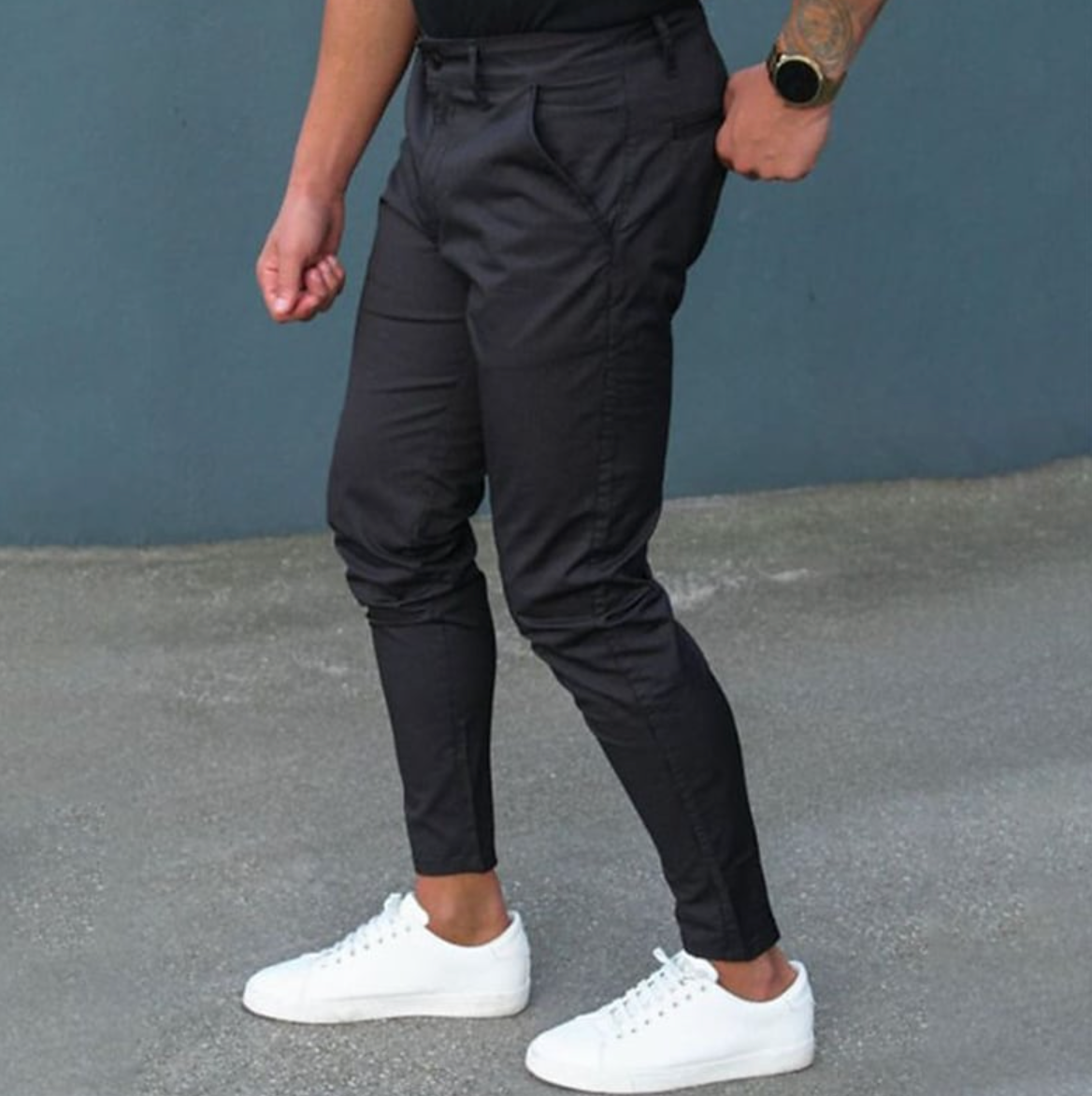 Men's Chinos - Casual Stretchy Slim Fit Chino Pants-Pantalon-Chaps London-Chaps London