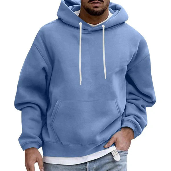 Men's Hoodie | Comfy | Pocket | Pullover Hoodie | Men's Clothing-Men Sweaters-Chaps London-Blue-M-Chaps London