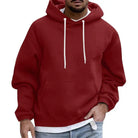 Men's Hoodie | Comfy | Pocket | Pullover Hoodie | Men's Clothing-Men Sweaters-Chaps London-Dark Red-M-Chaps London