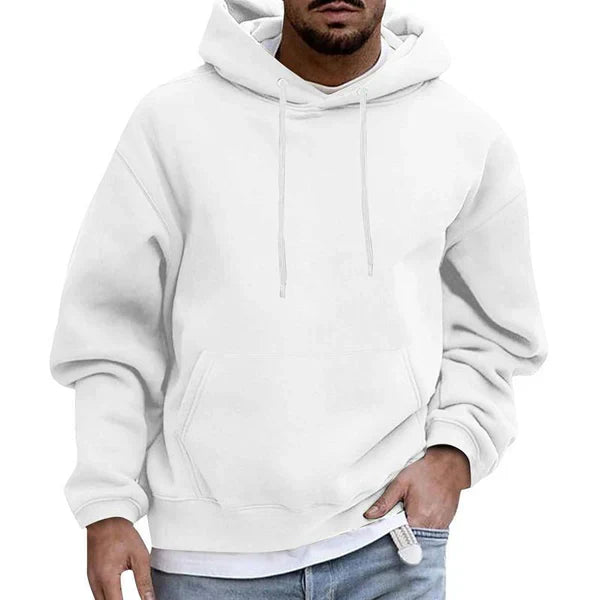Men's Hoodie | Comfy | Pocket | Pullover Hoodie | Men's Clothing-Men Sweaters-Chaps London-White-M-Chaps London