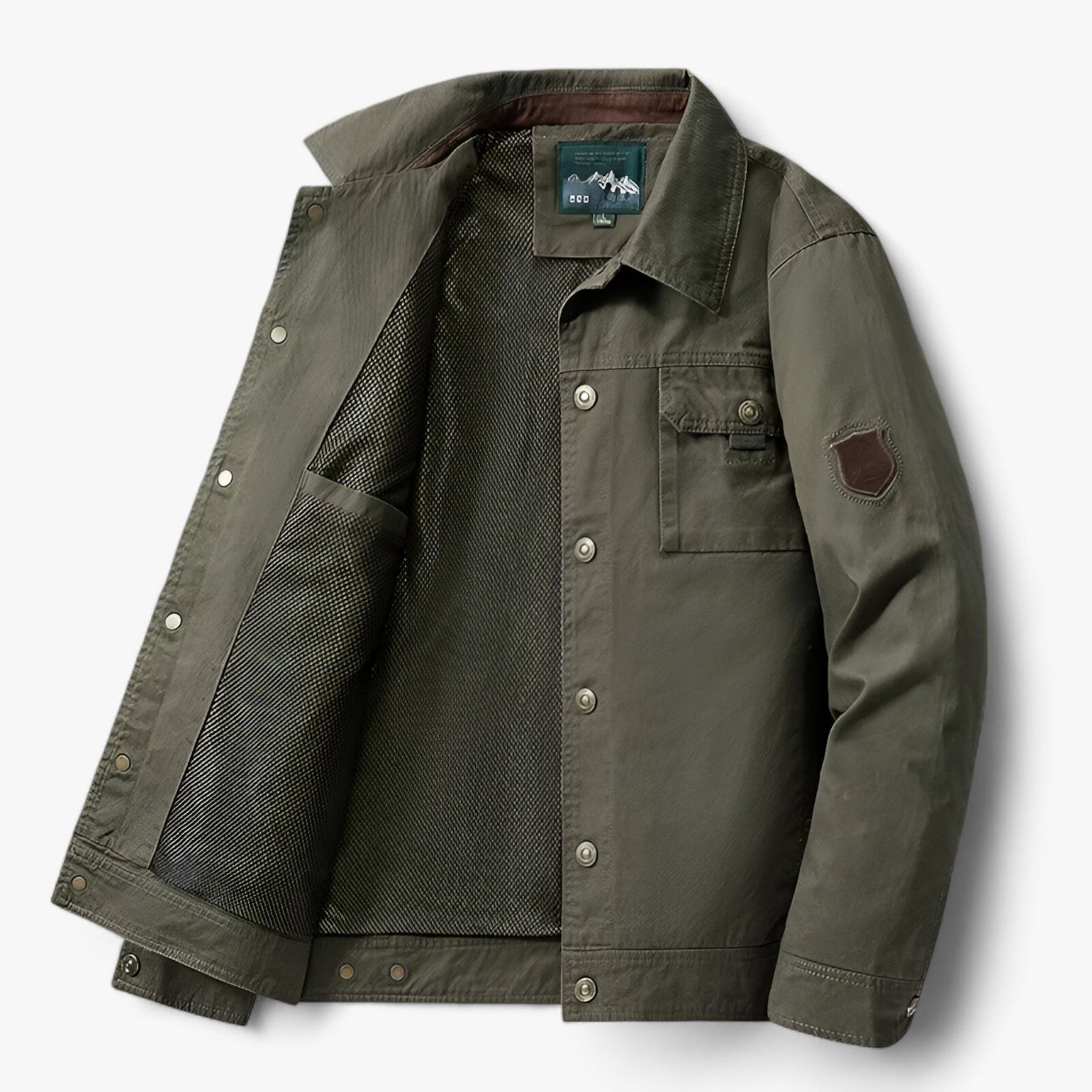 Men's Jacket | Bomber | Button-Up | Cargo Jacket | Autumn Jacket-Jacket-Chaps London-Green-XXS-Chaps London