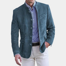 Men's Jacket | Business Casual | Single Breasted | Blazer Jacket | Men's Blazer-Men Winter Jacket-Chaps London-Blue-S-Chaps London