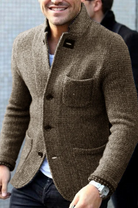 Men's Jacket | Retro | Single Breasted | Blazer Jacket | Tweed Jacket-Jacket-Chaps London-Khaki-S-Chaps London