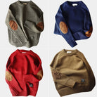 Men's Jumper - Elbow Patches - Regular Fit - Men's Knit Pullover - Knitted Sweater-Sweaters-Chaps London-Chaps London