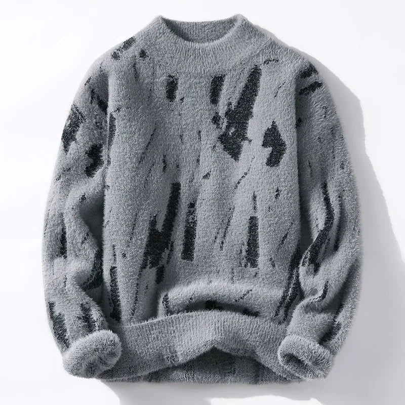 Men's Jumper | Fluffy | Warm | Knitted Sweater | Men's Winter Pullover-Sweaters-Chaps London-Grey-S-Chaps London